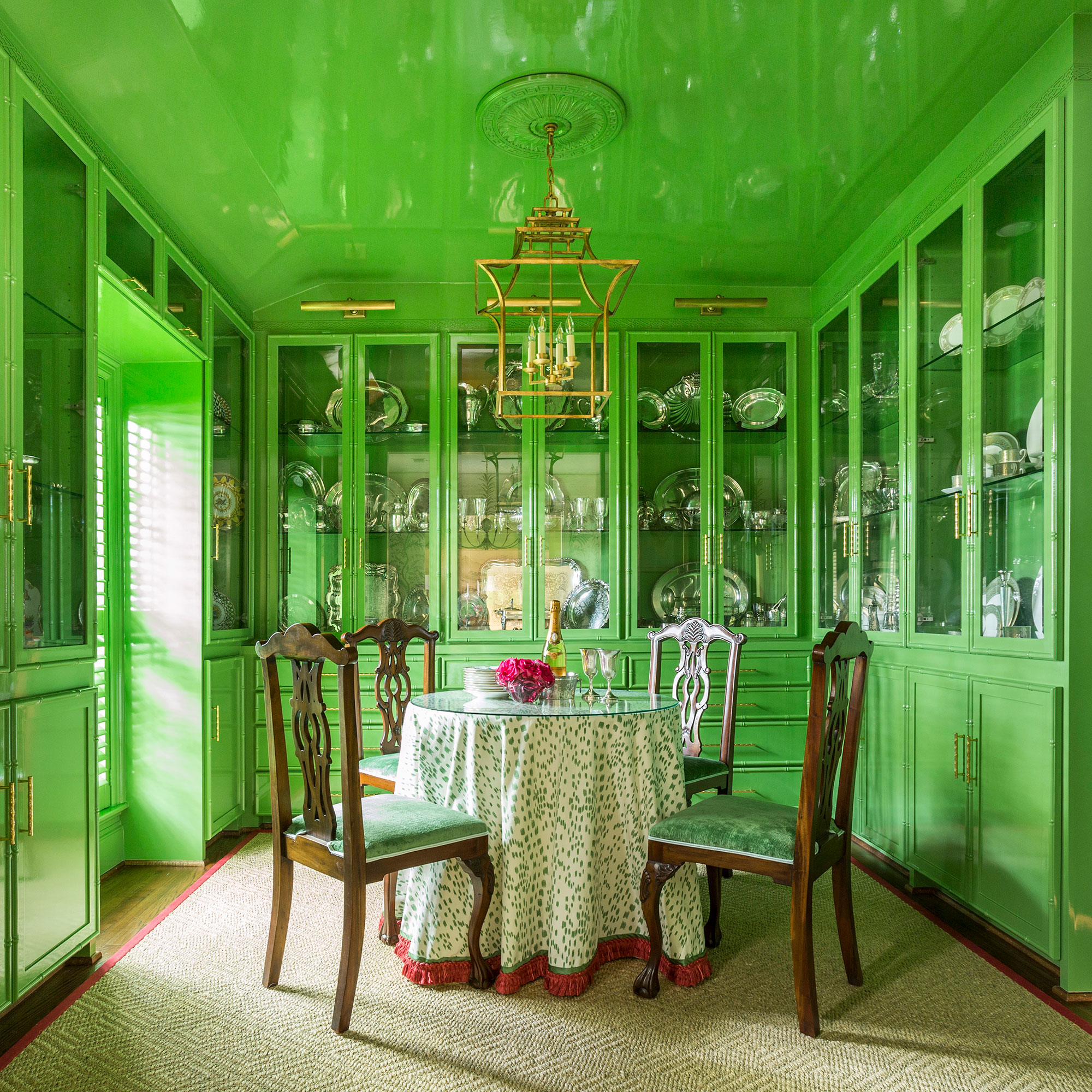 Dining Room Green Interiors Photography - Julie Soefer Photography