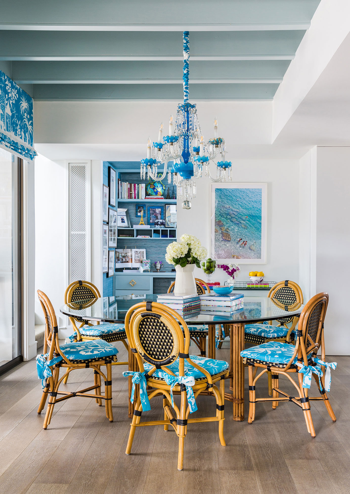 Dining Table Blue Interiors Photography - Julie Soefer Photography